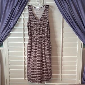 Market & Spruce Brown and Purple Midi Sundress V-Neck Sleeveless